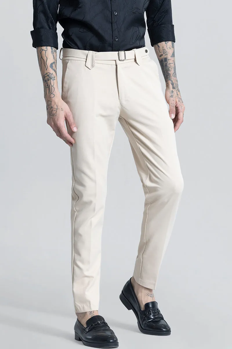 Flex Fit Cream Formal Trouser