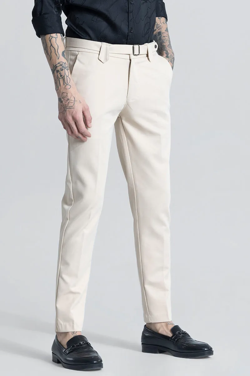 Flex Fit Cream Formal Trouser