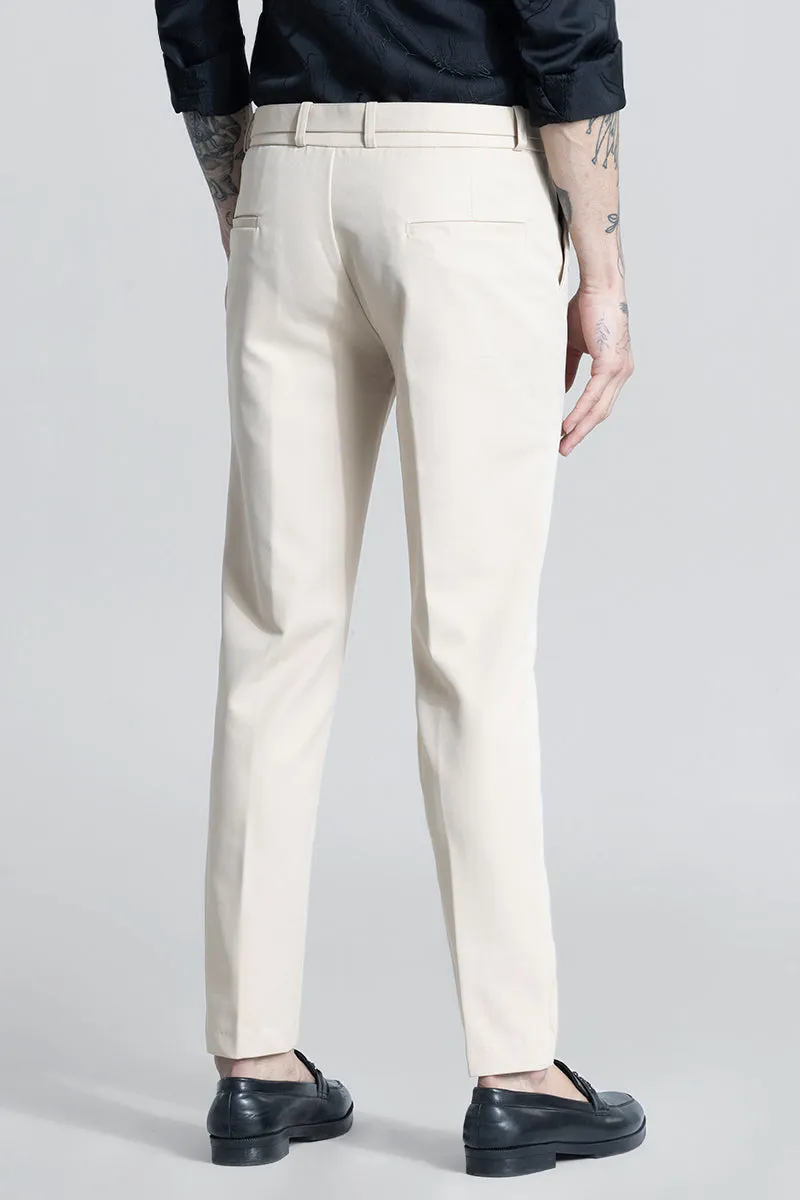 Flex Fit Cream Formal Trouser