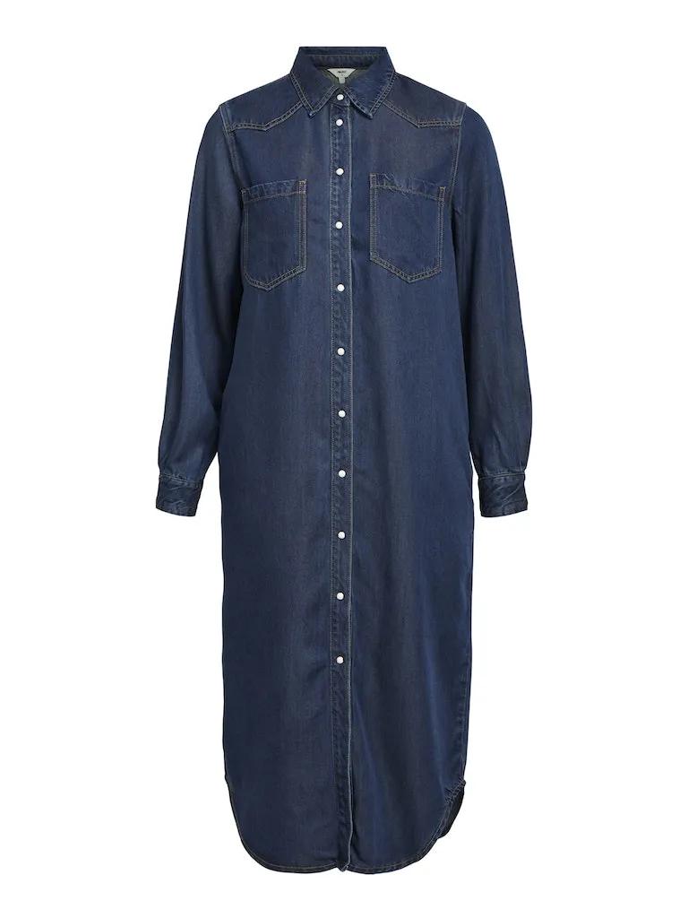 Frama Midi Shirt Dress Dark Blue Denim