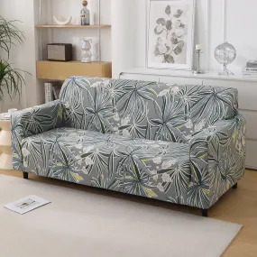 Frost Grey Marginata Printed Stretchable Sofa Cover