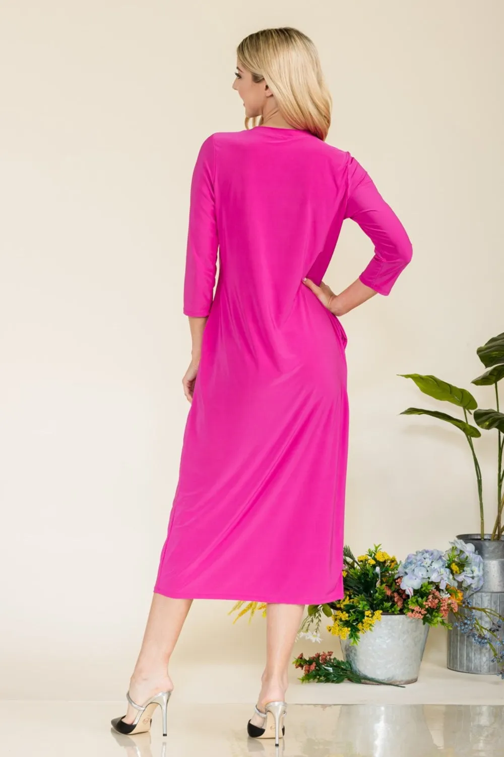 Full Size Round Neck Midi Dress