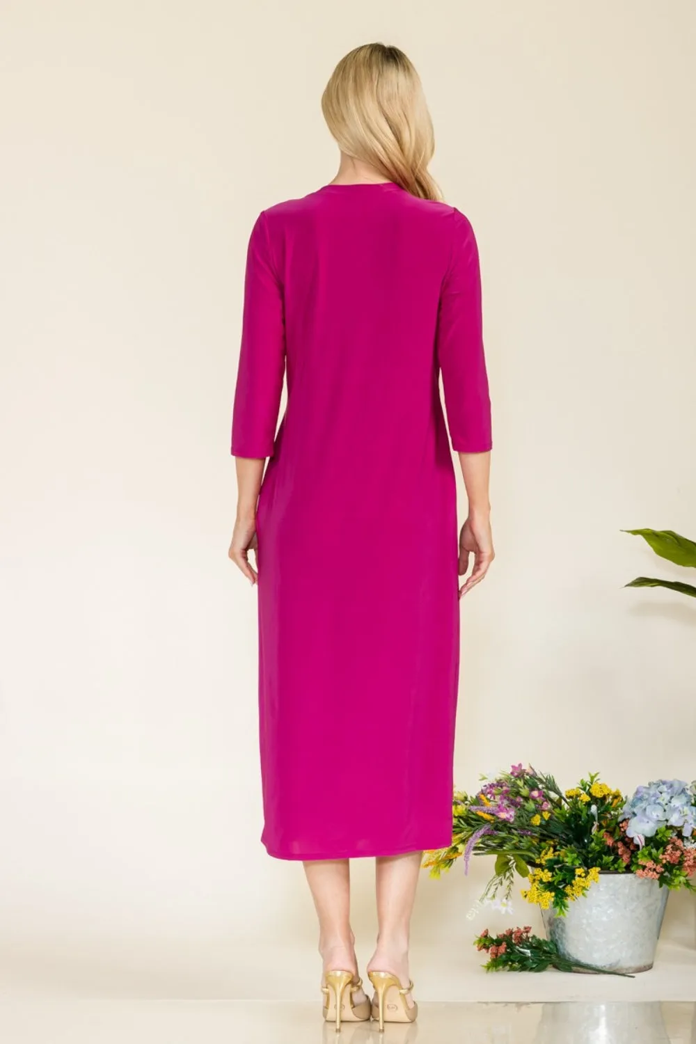 Full Size Round Neck Midi Dress