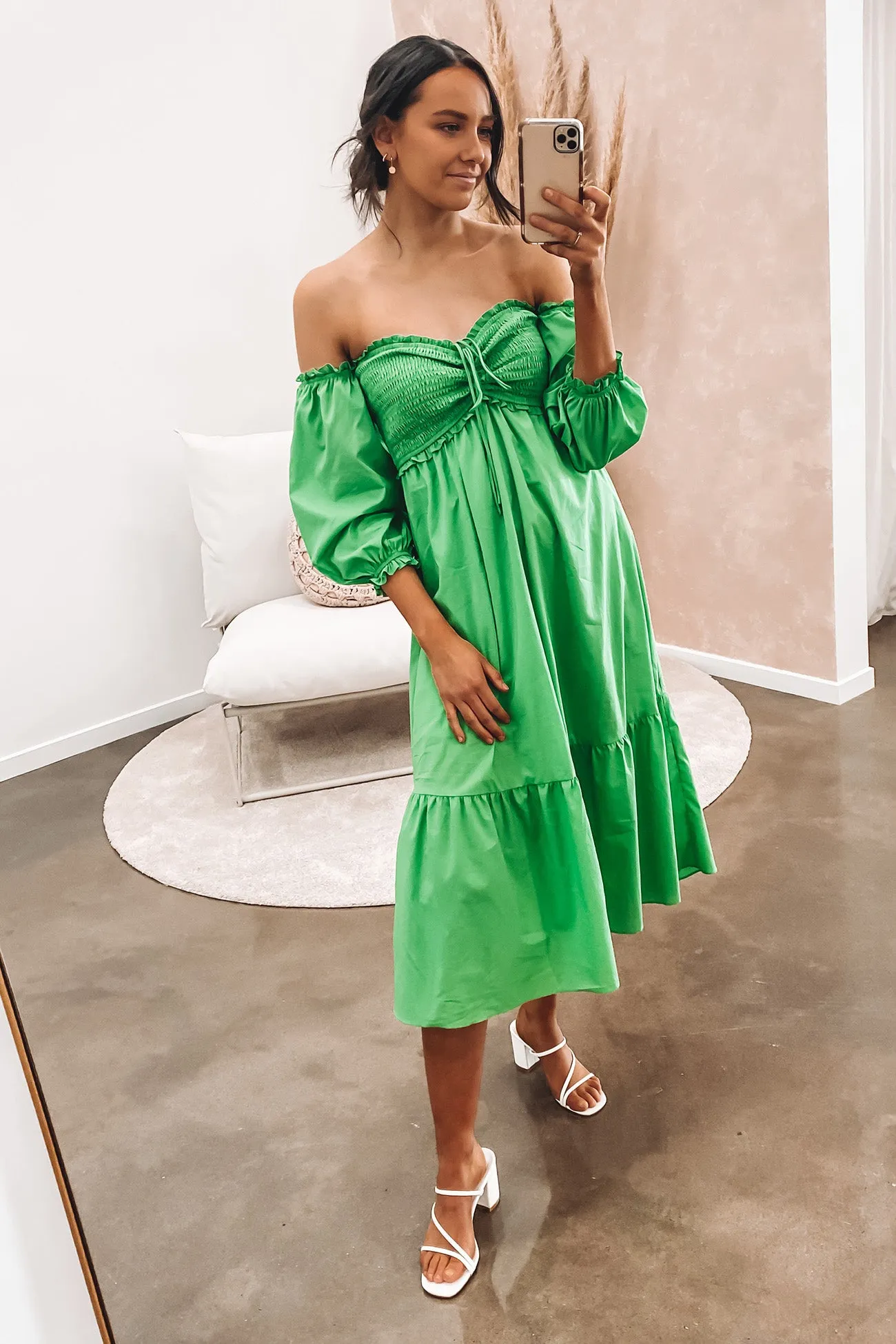 Gloria Midi Dress Green