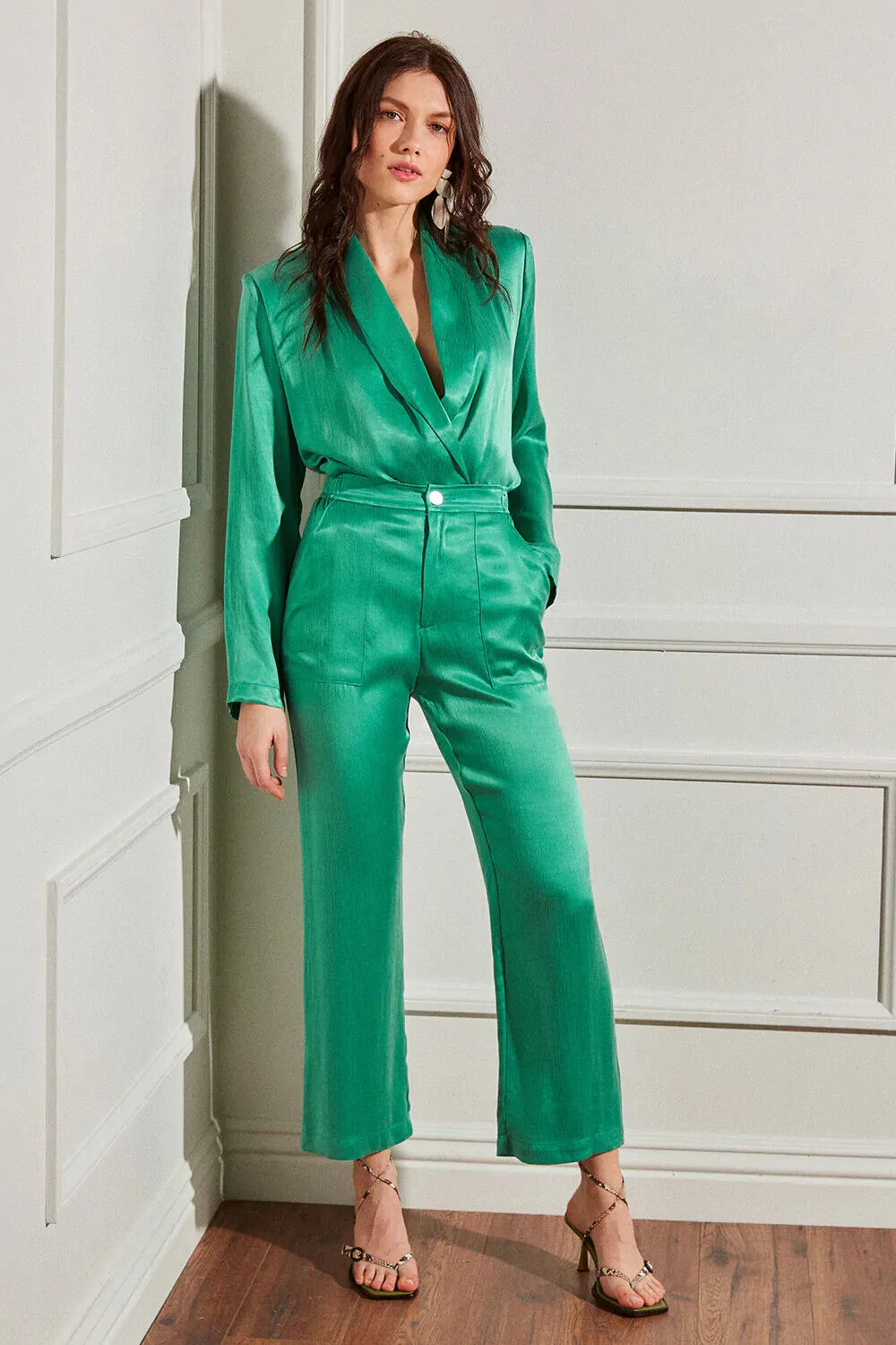 Green Silk Trousers