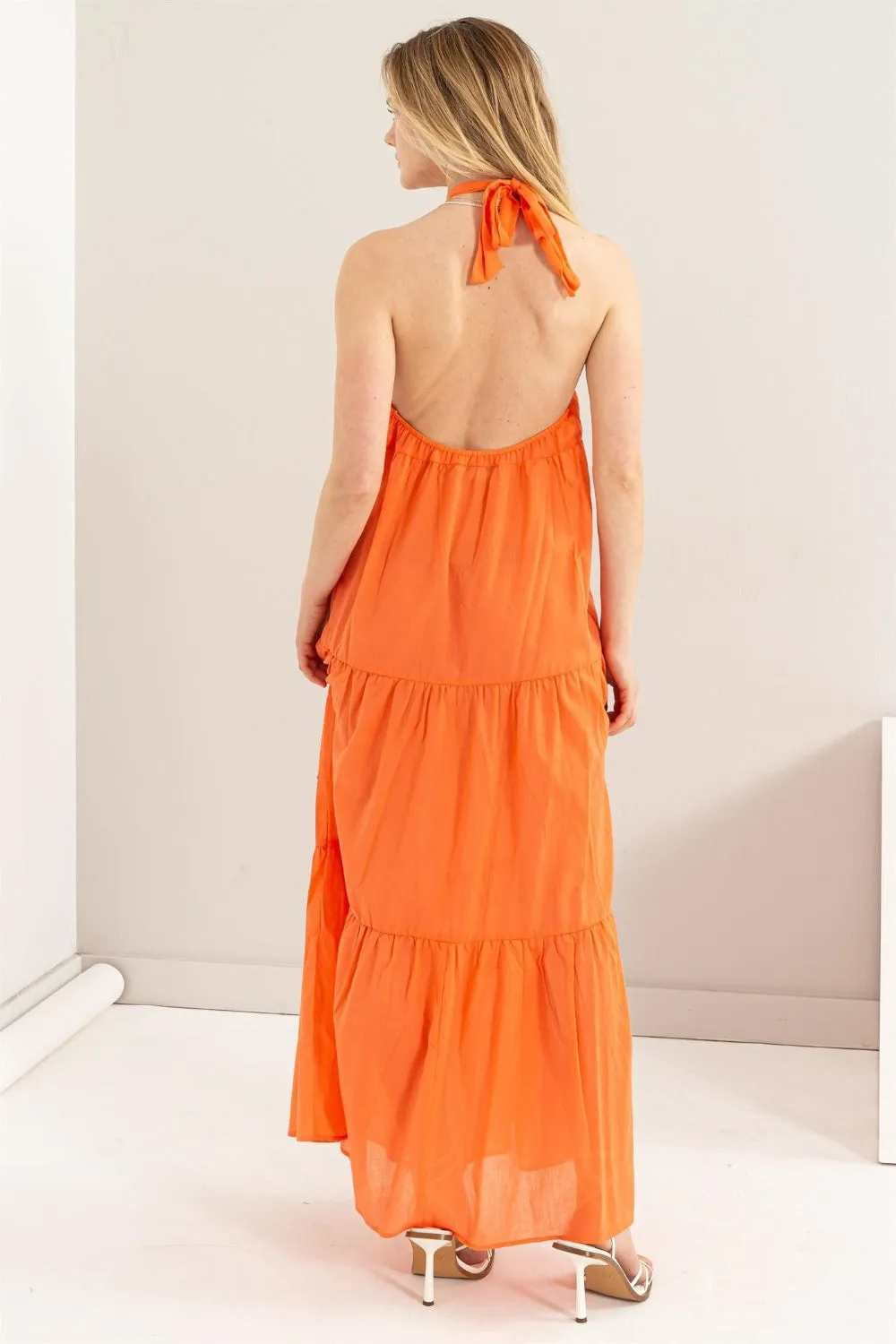 Halter Neck Cover Up Maxi Dress