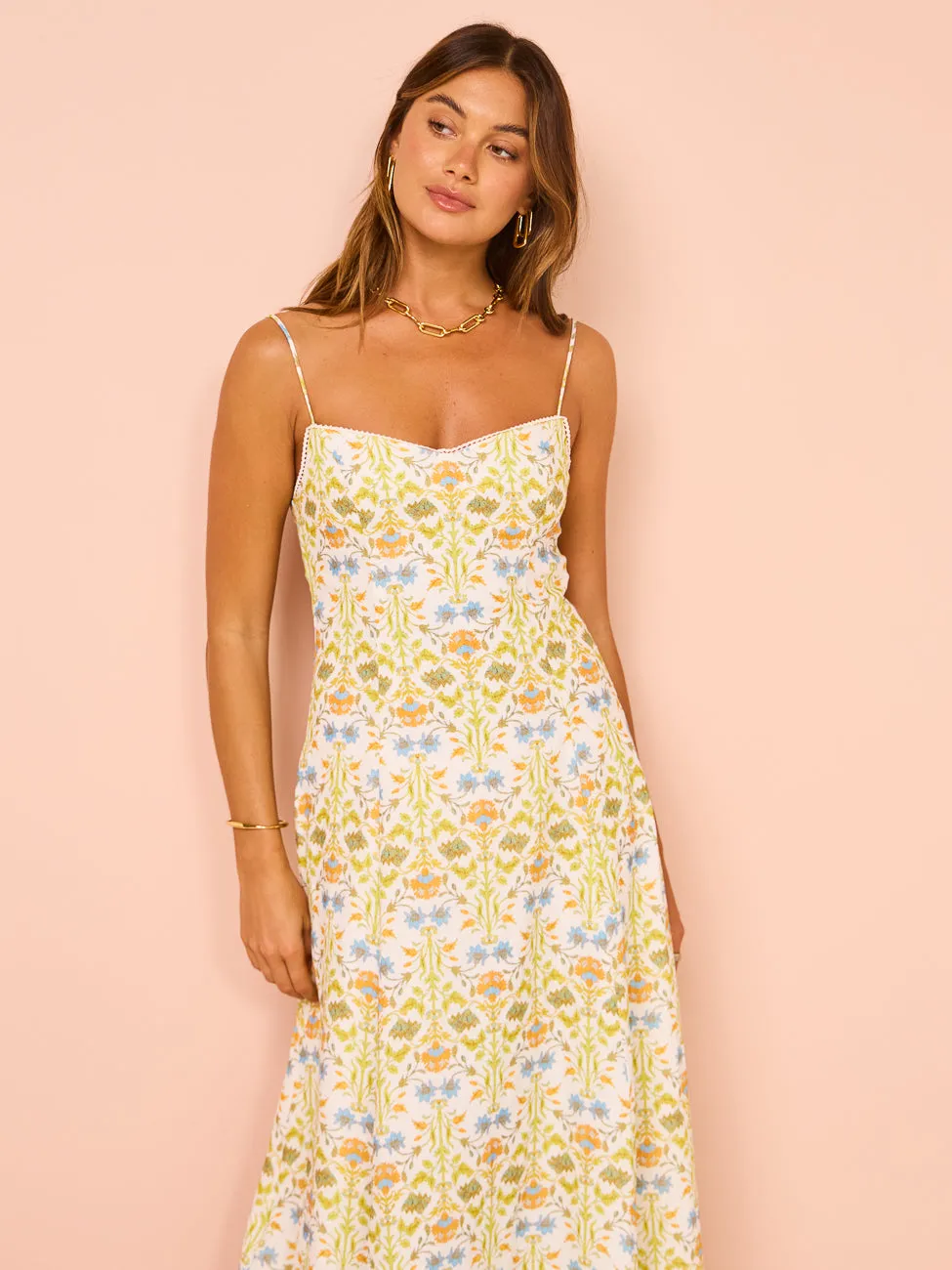 Hansen & Gretel Pepper Maxi Dress in Ivory Dahlia