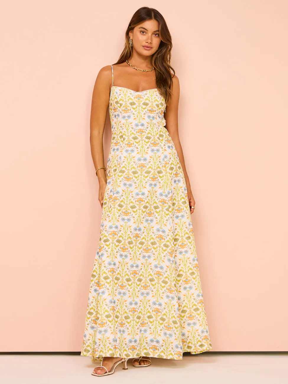 Hansen & Gretel Pepper Maxi Dress in Ivory Dahlia