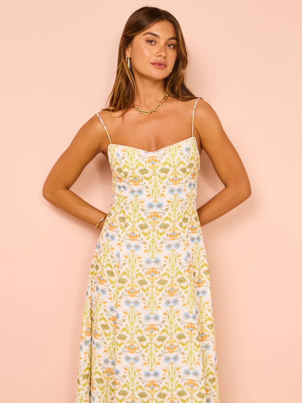 Hansen & Gretel Pepper Maxi Dress in Ivory Dahlia