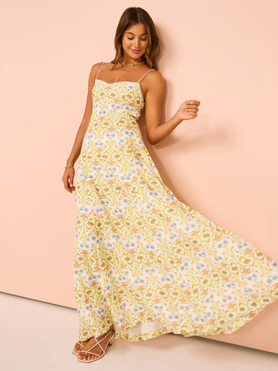 Hansen & Gretel Pepper Maxi Dress in Ivory Dahlia