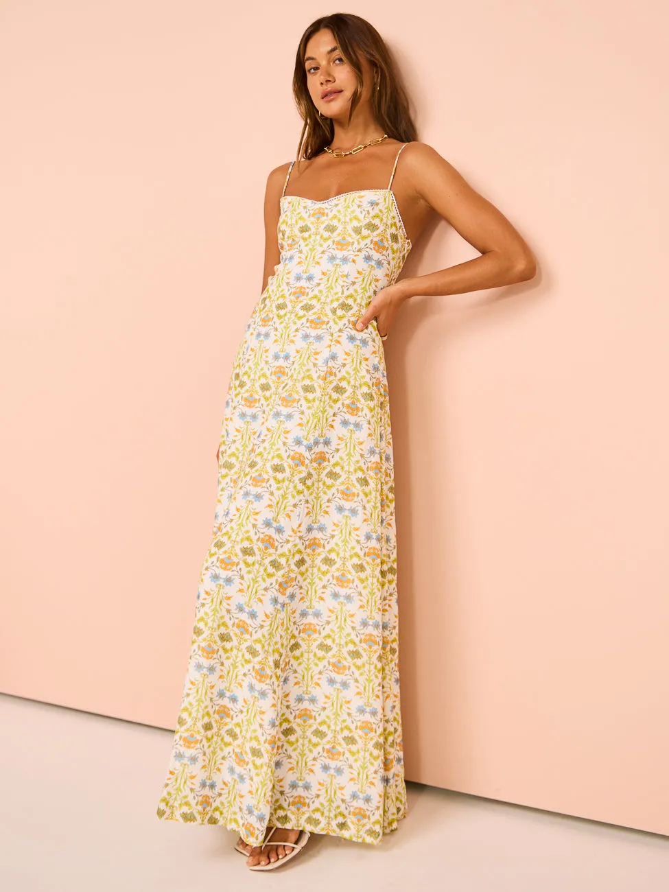 Hansen & Gretel Pepper Maxi Dress in Ivory Dahlia