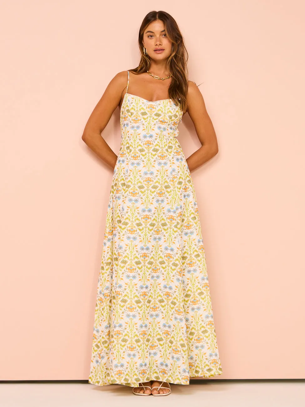 Hansen & Gretel Pepper Maxi Dress in Ivory Dahlia