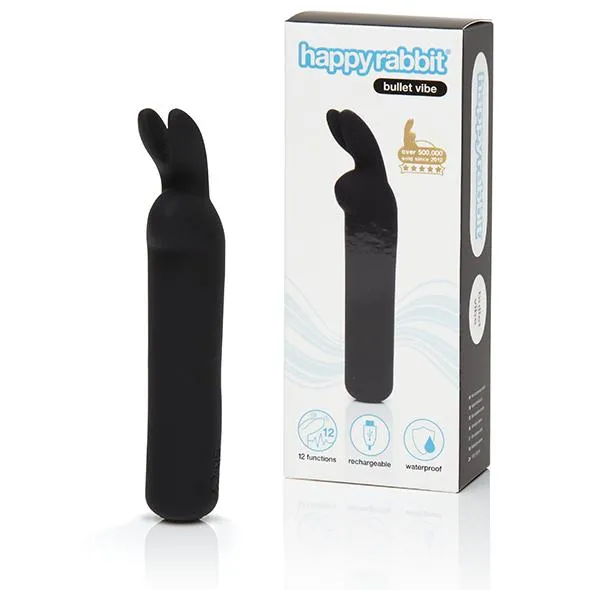 Happy Rabbit Rabbit Ears Bullet Vibe Black