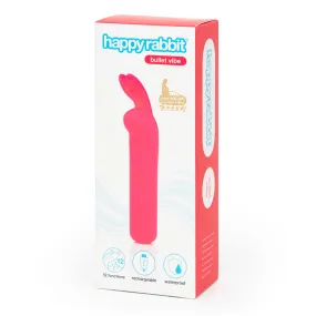 Happy Rabbit Rechargeable Silicone Bullet Vibrator With Ears Pink