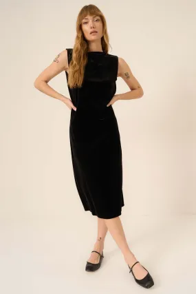 Heading Out Velvet Dress - Black