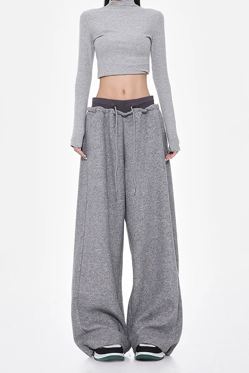 Heavyweight Low-Rise Wide-Leg Double Waist Sweatpants