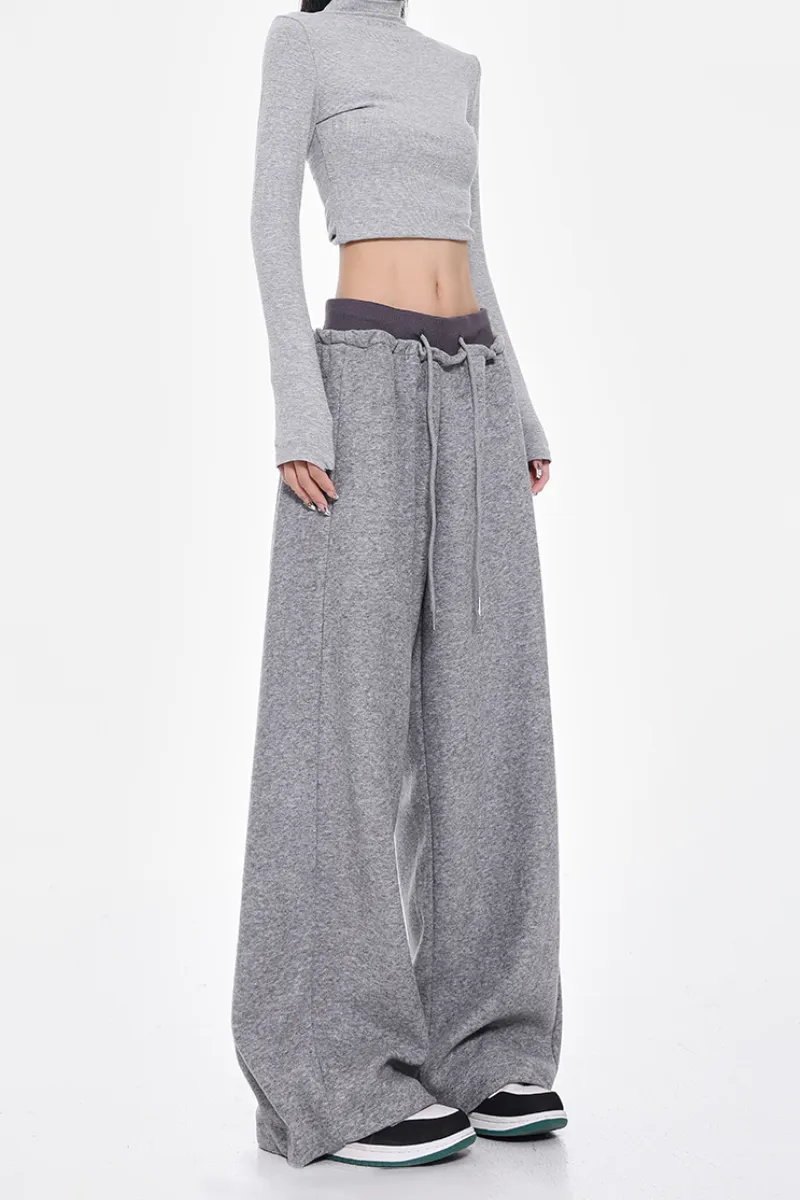 Heavyweight Low-Rise Wide-Leg Double Waist Sweatpants