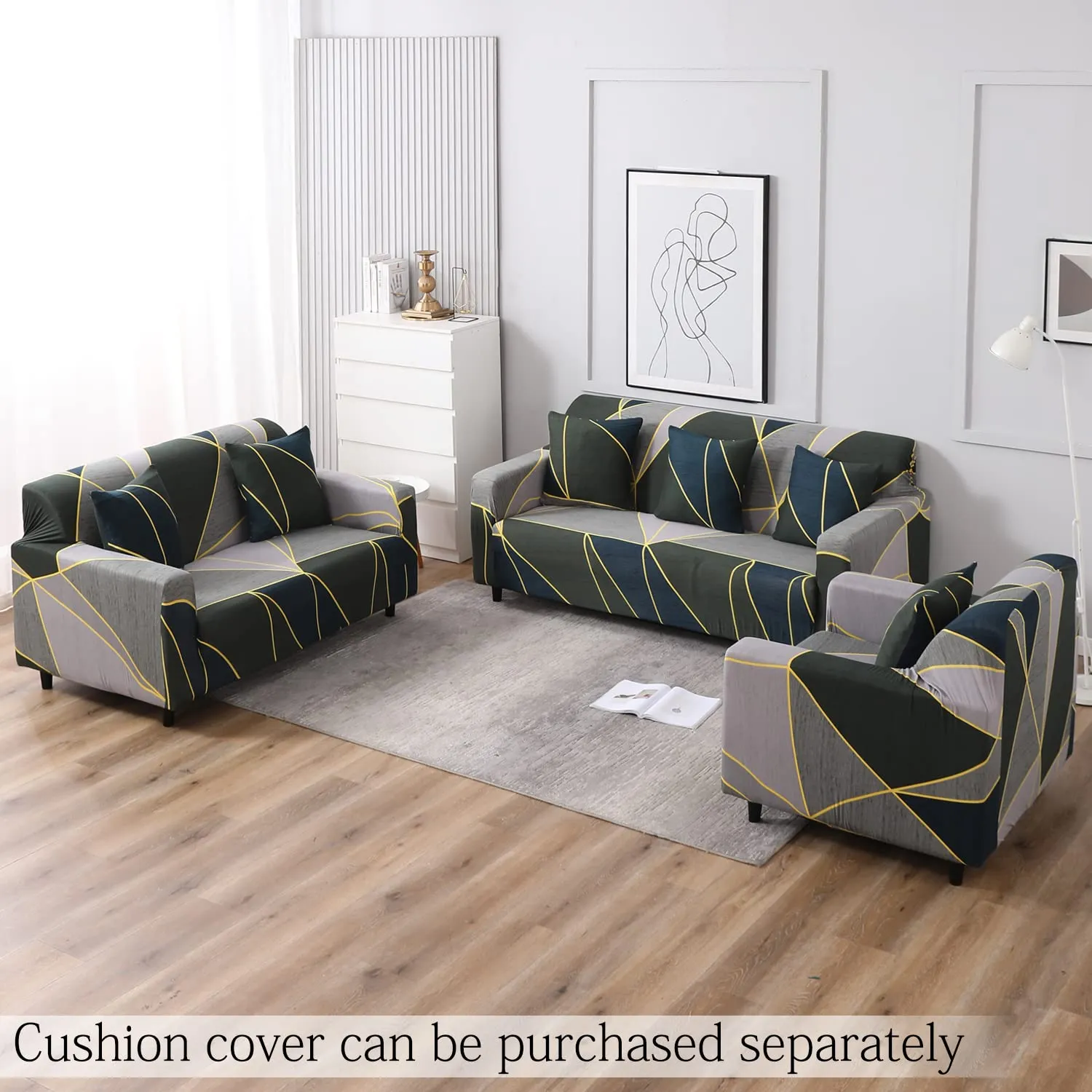 HOKIPO Stretchable Elastic Cover for Sofa 3 Seater (AR-4101-S6)