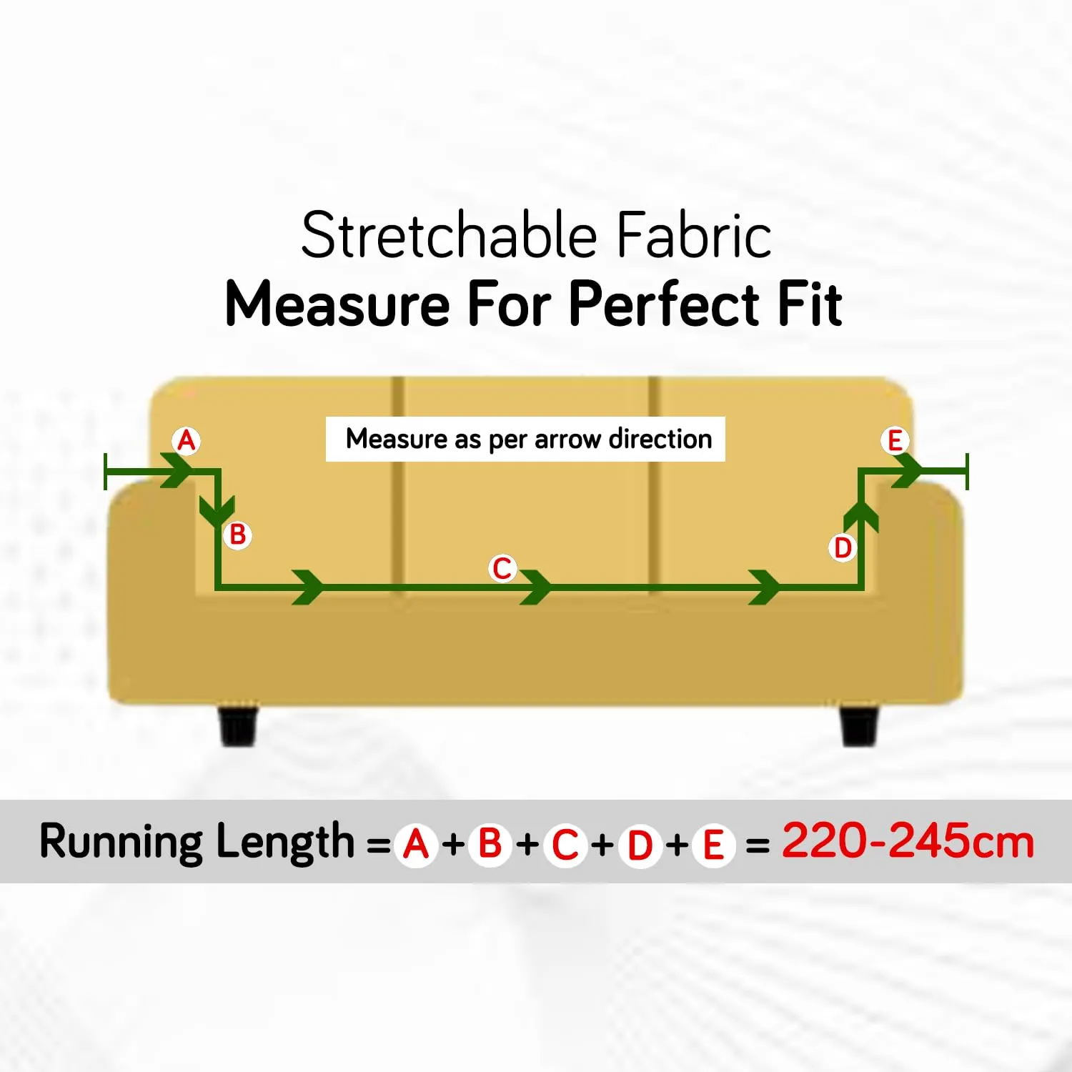 HOKIPO Stretchable Elastic Cover for Sofa 3 Seater (AR-4101-S6)