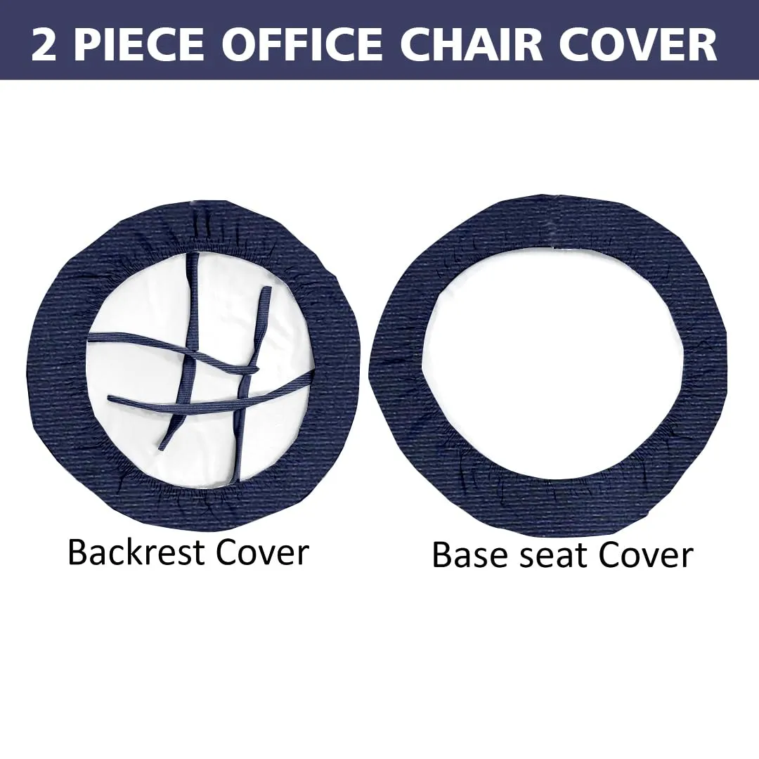 HOTKEI Blue Dry Fit Office Chair Cover Pack of 1 Water Resistant Seat Chair Covers Stretchable Rotating Computer Chair Slipcovers Protector High Chair Cover for Office Desk Chair 2 Pcs