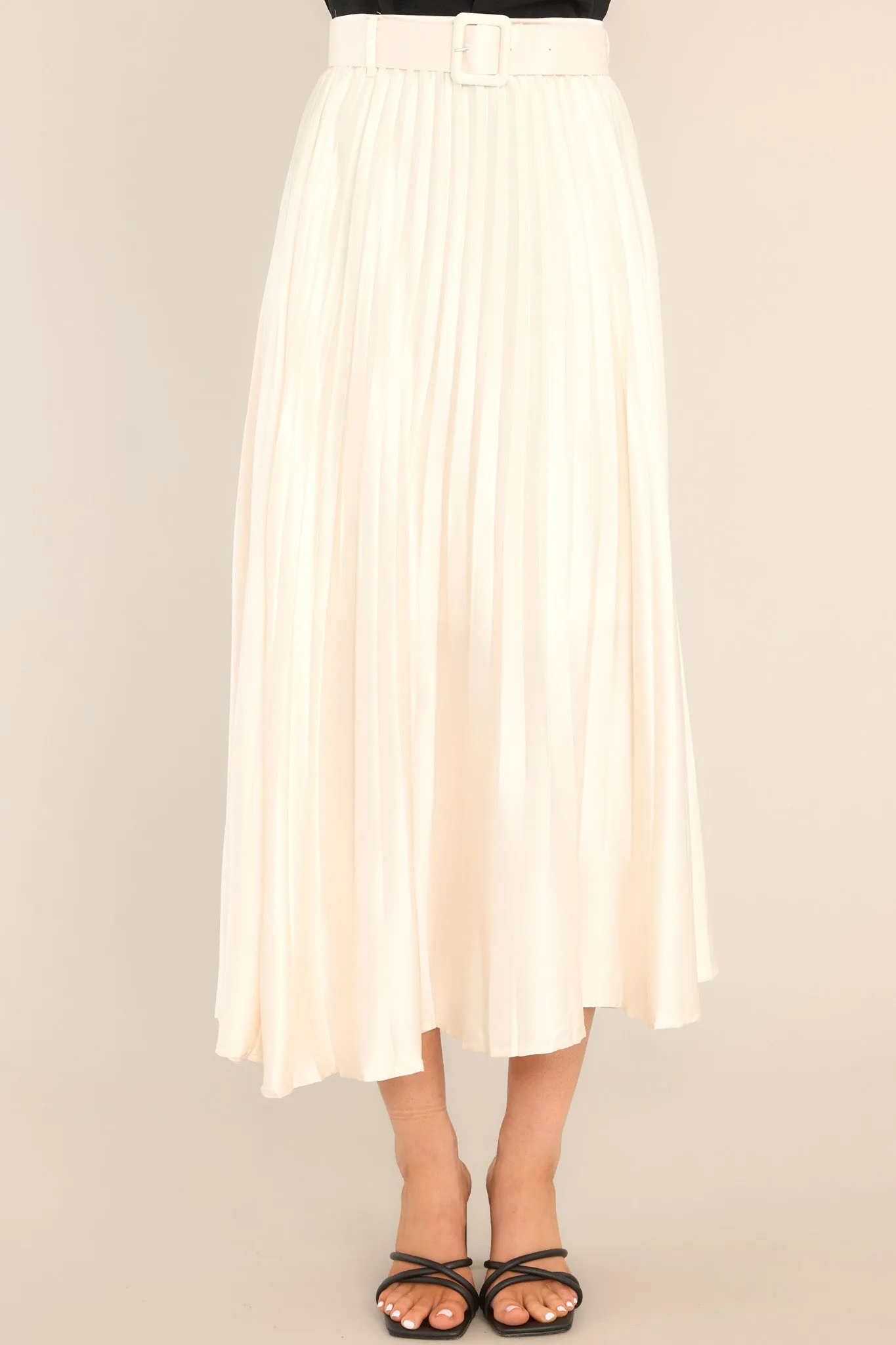 I Want Everything Ivory Pleated Maxi Skirt