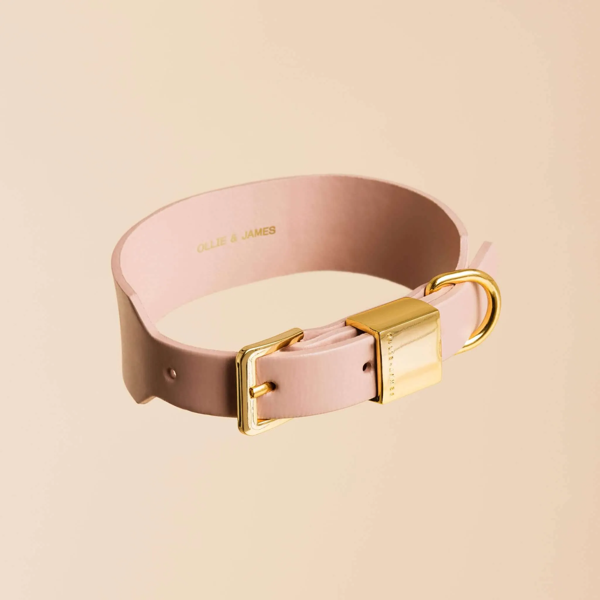 Italian Leather Dog Collar – Blush