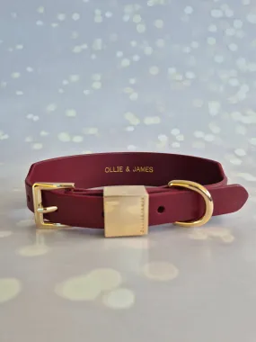 Italian Leather Dog Collar – Merlot