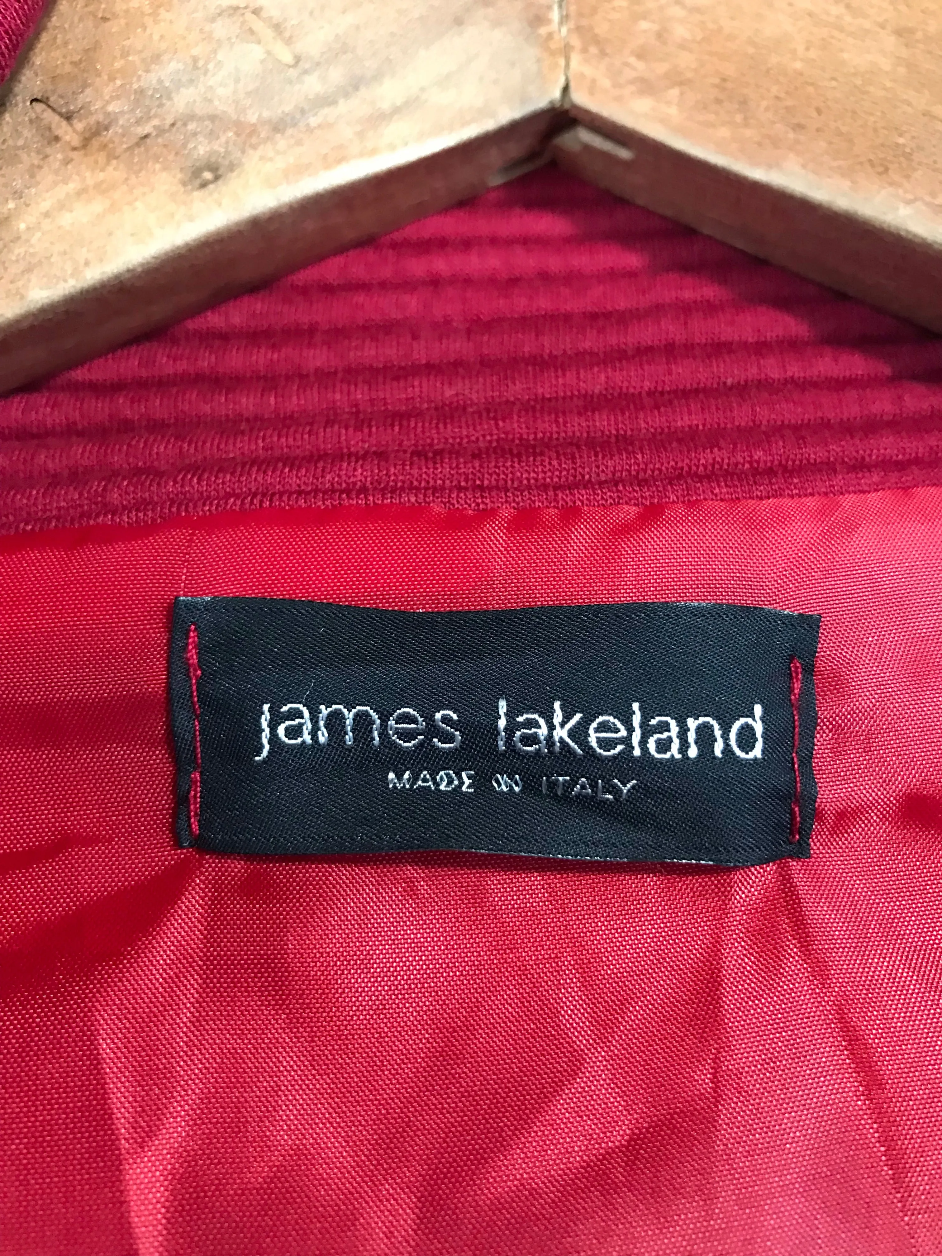 James Lakeland Women's Ribbed Overcoat Coat | S UK8 | Red