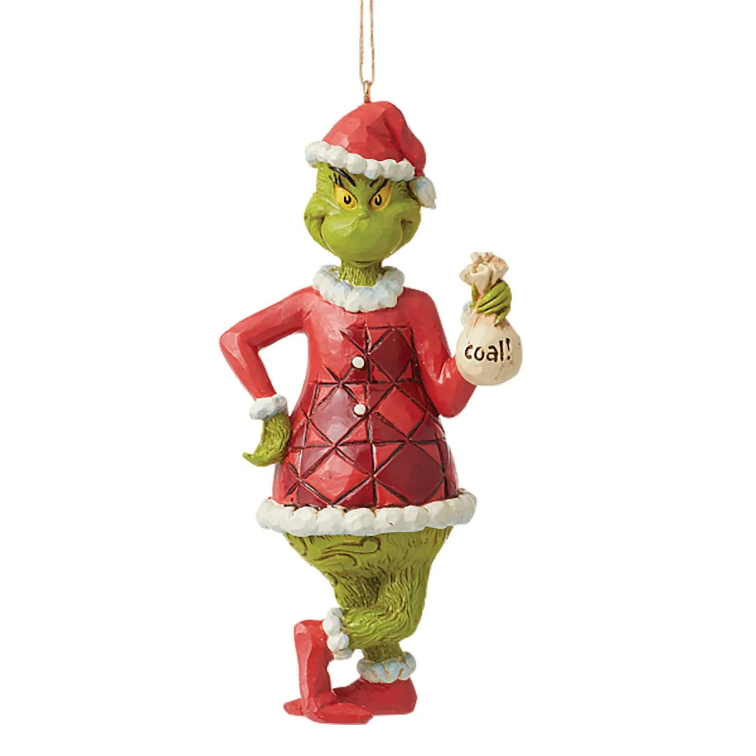 Jim Shore Dr. Seuss Grinch with Bag of Coal Ornament