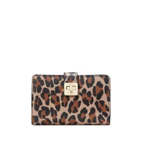 Kate Spade Women's Phoebe Spotted Leopard Turnlock Medium Wallet