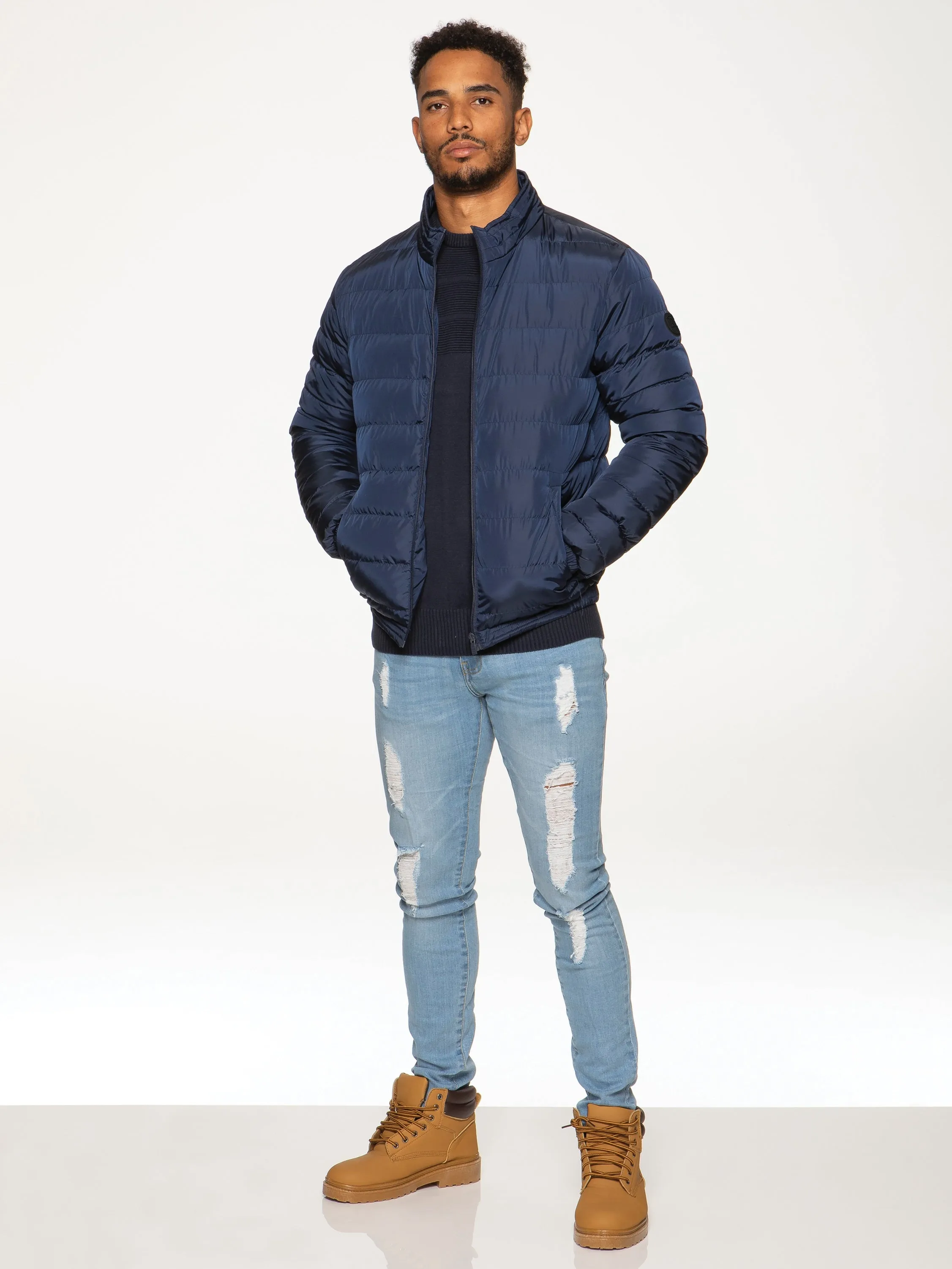 Kruze | Mens Funnel Neck Padded Jacket