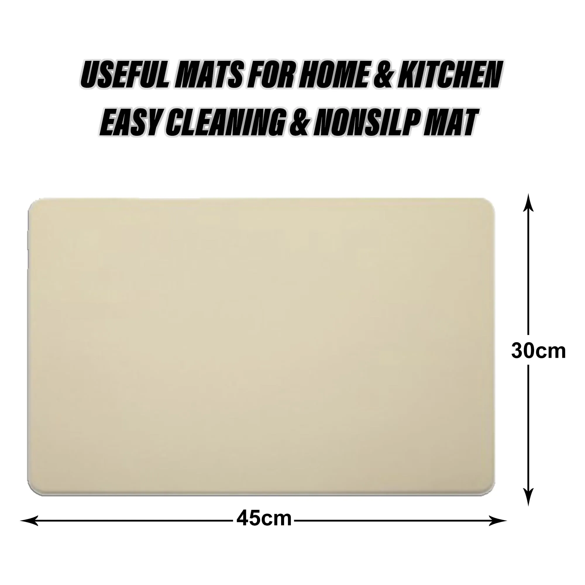 Kuber Industries 24 Pcs Waterproof Dining Table Mats | Anti-Skid Placemats for Food Plates & Hot Pots | for Home & Restaurants - Beige