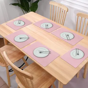 Kuber Industries 24 Pcs Waterproof Dining Table Mats | Anti-Skid Placemats for Food Plates & Hot Pots | for Home & Restaurants - Grey & Pink