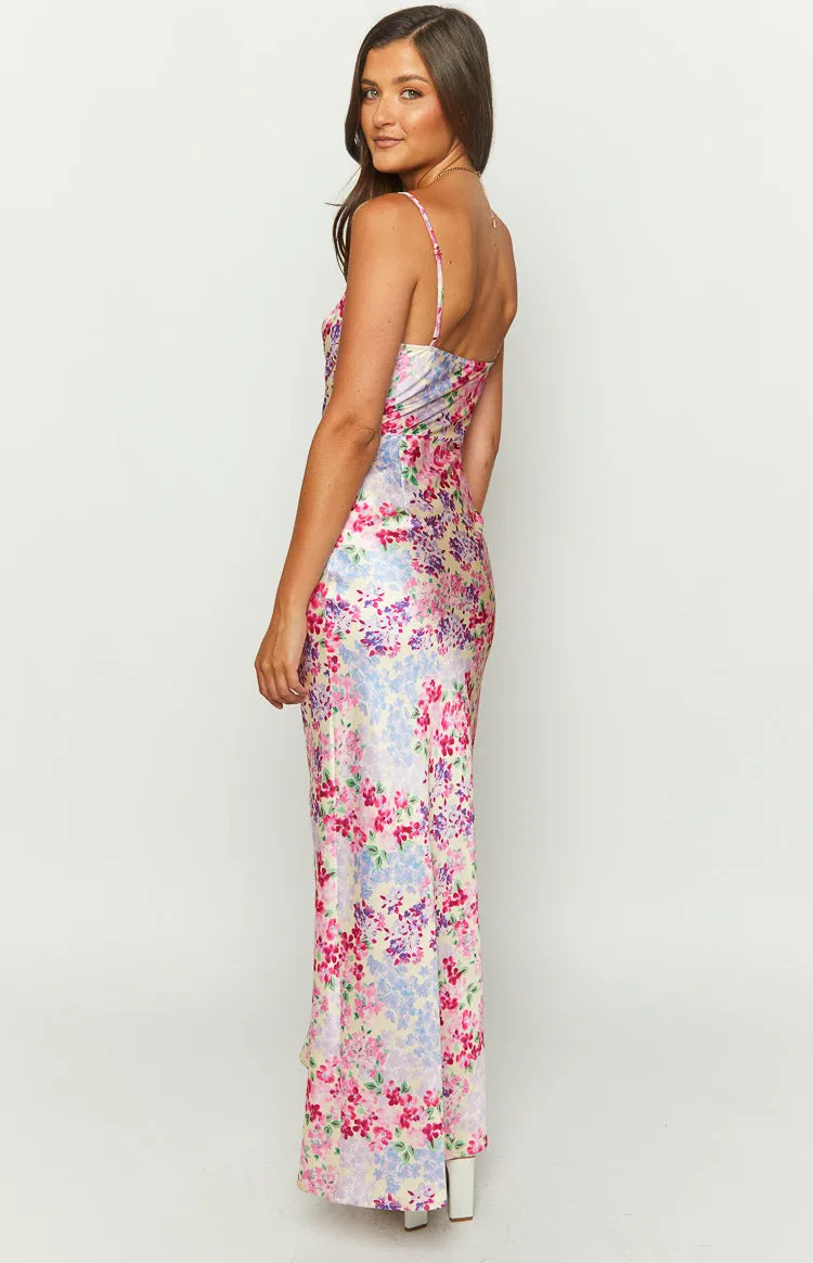 Laufry Yellow Floral Print Maxi Dress