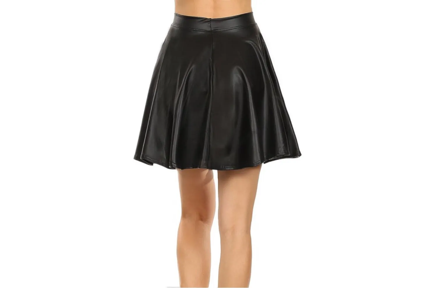 Leather Skater Knee Skirt