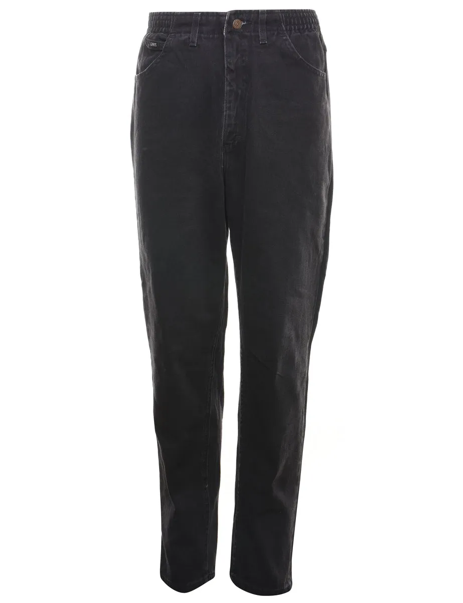 Lee High Waist Black Casual Denim Trousers - W28 L32