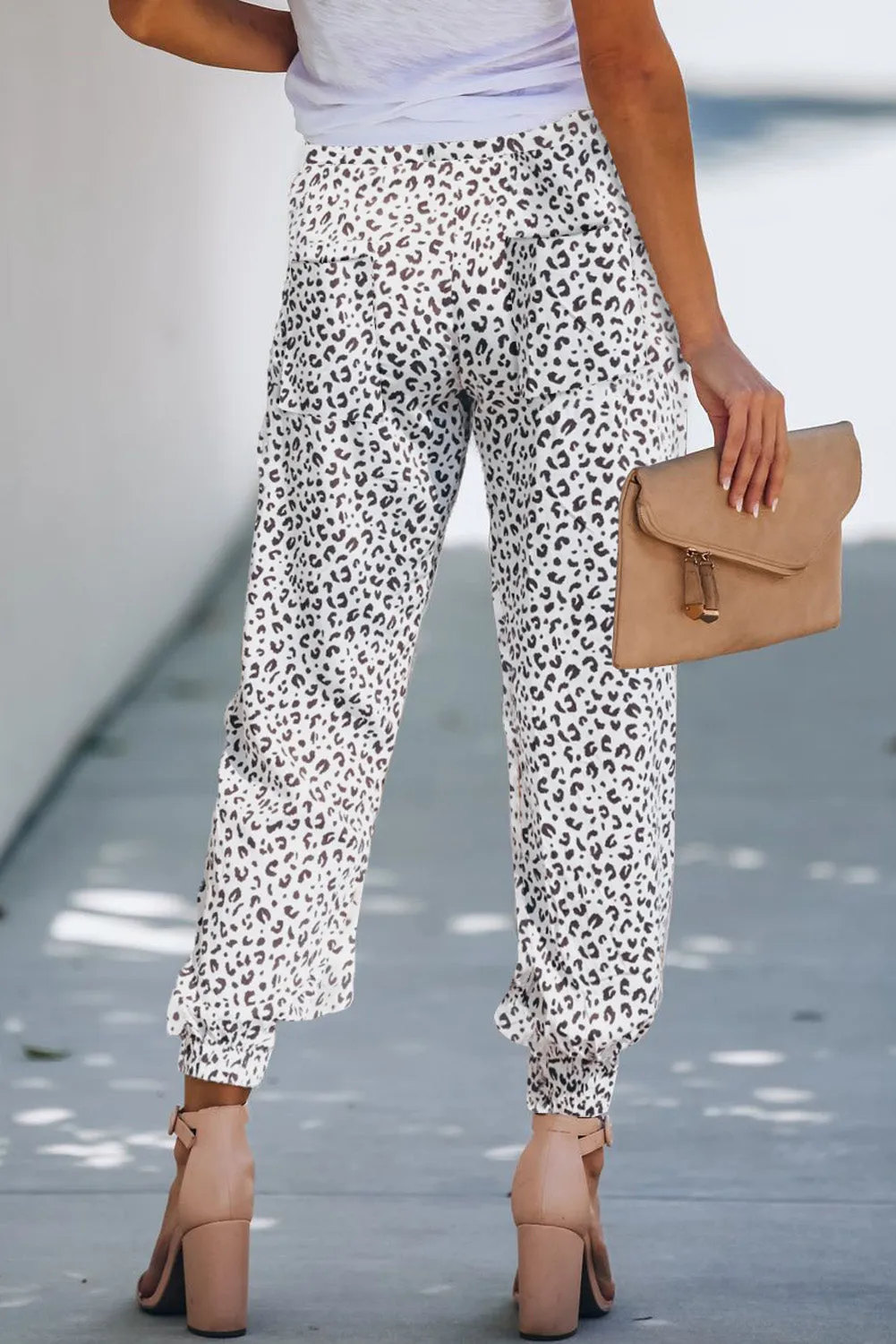 Leopard Print Drawstring Joggers