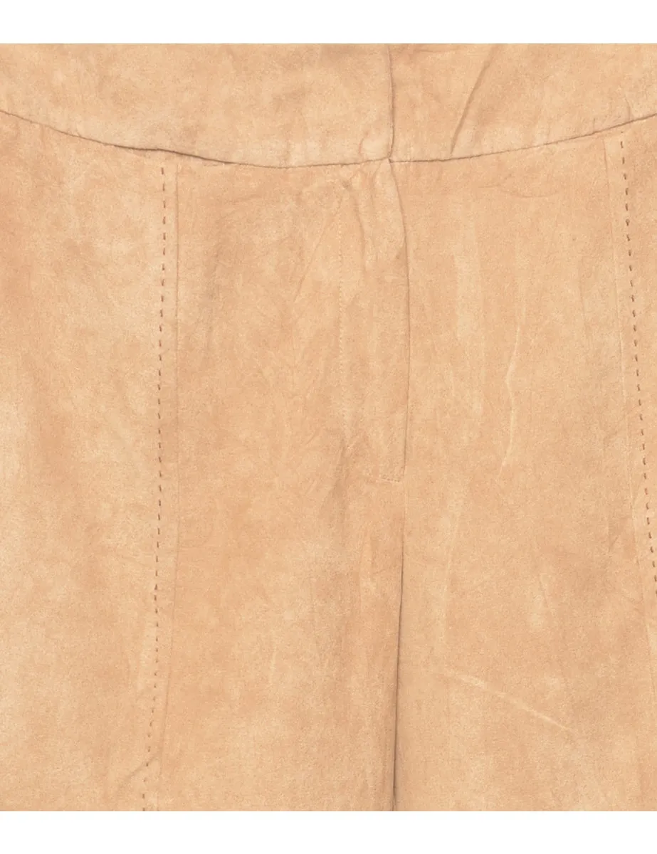 Light Brown Tapered Suede Trousers - W30 L30