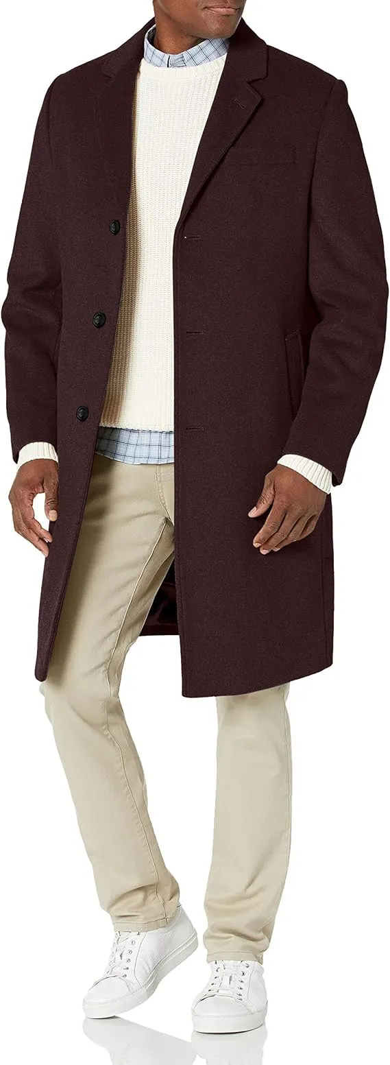 LONDON FOG Men's Classic Fit Overcoat Signature Wool Blend Top Coat (Regular & Big-Tall Sizes)