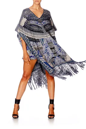 LONG V-NECK PONCHO TALES OF BATIK