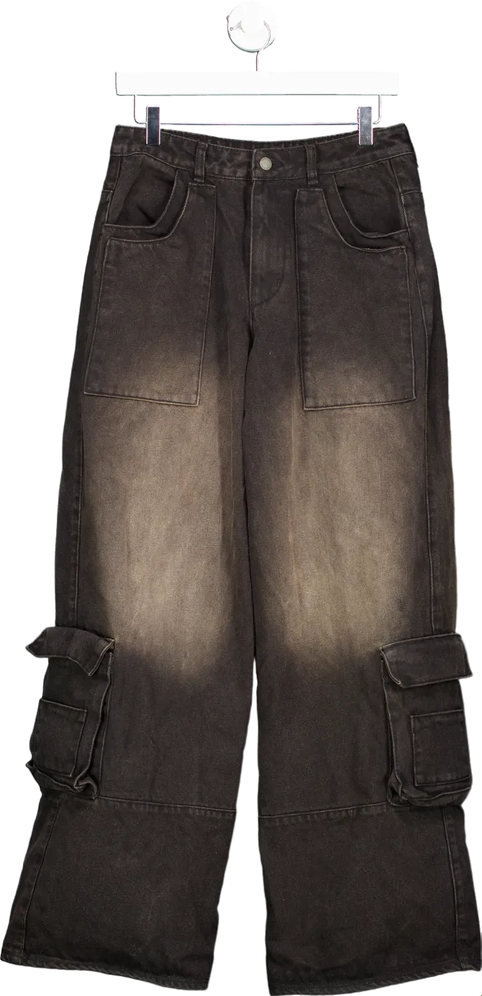 Luxe To Kill Black Cargo Trousers UK 8