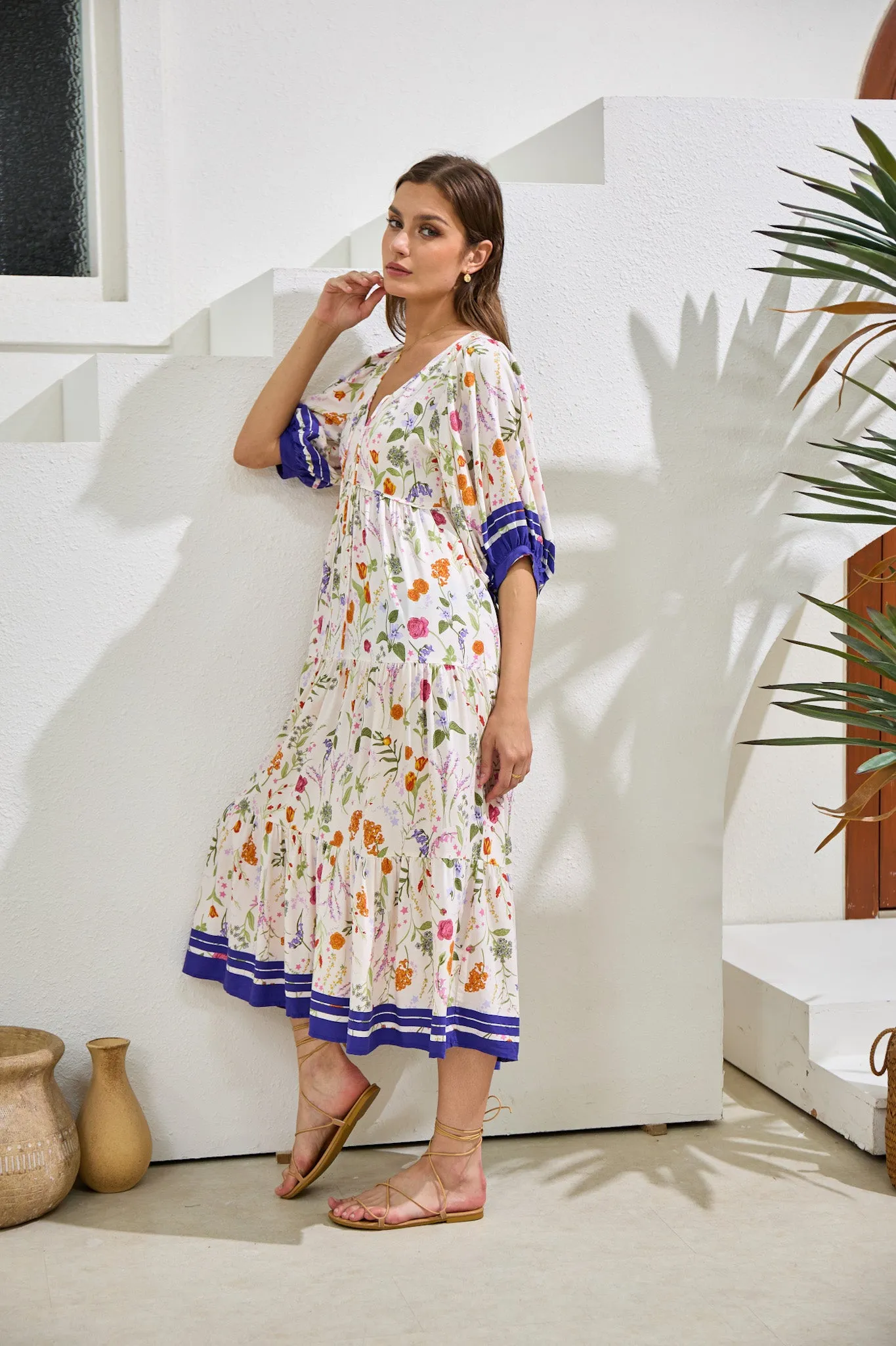 Lyvanne Multicolour Floral Midi Dress