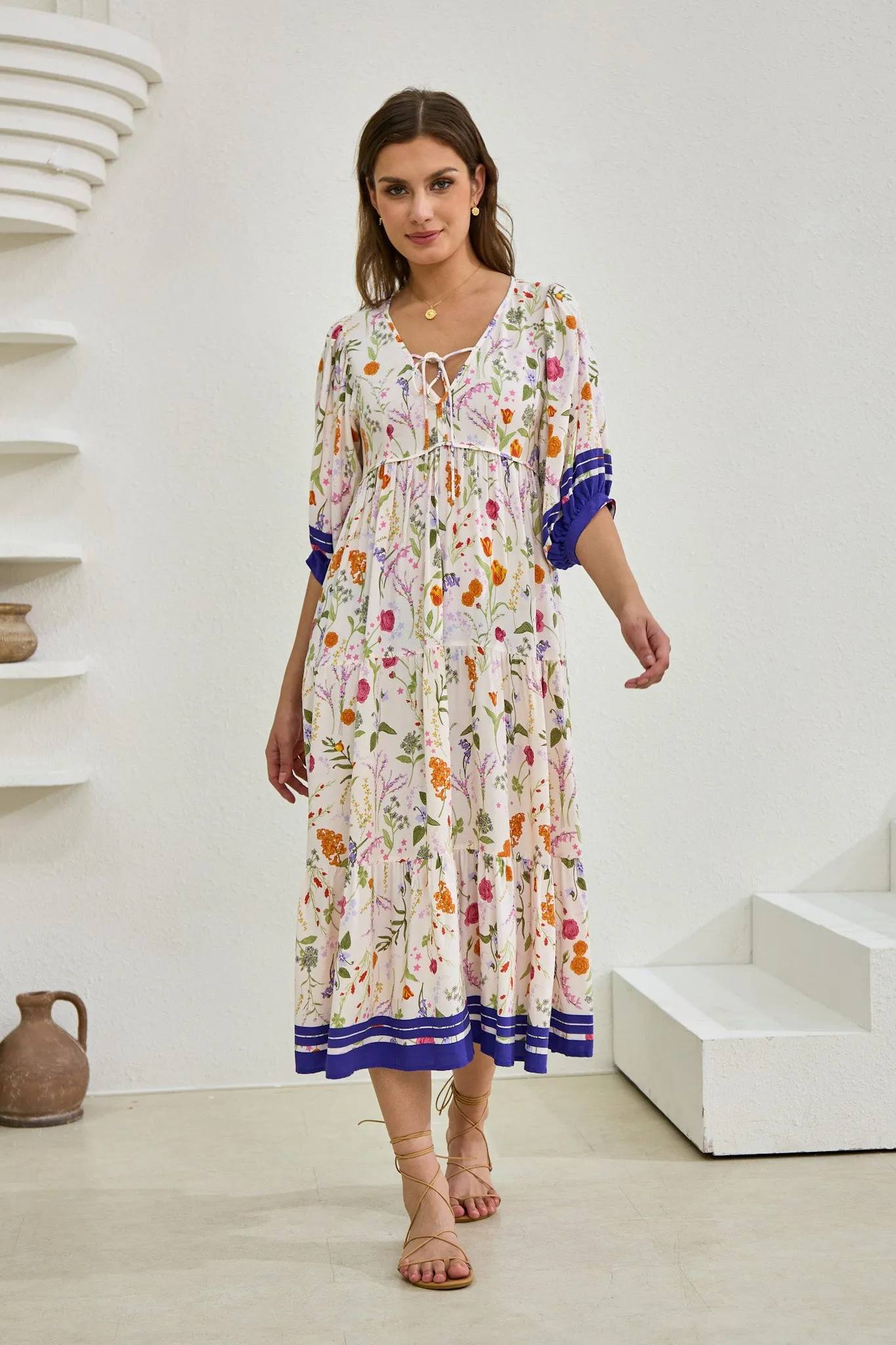 Lyvanne Multicolour Floral Midi Dress