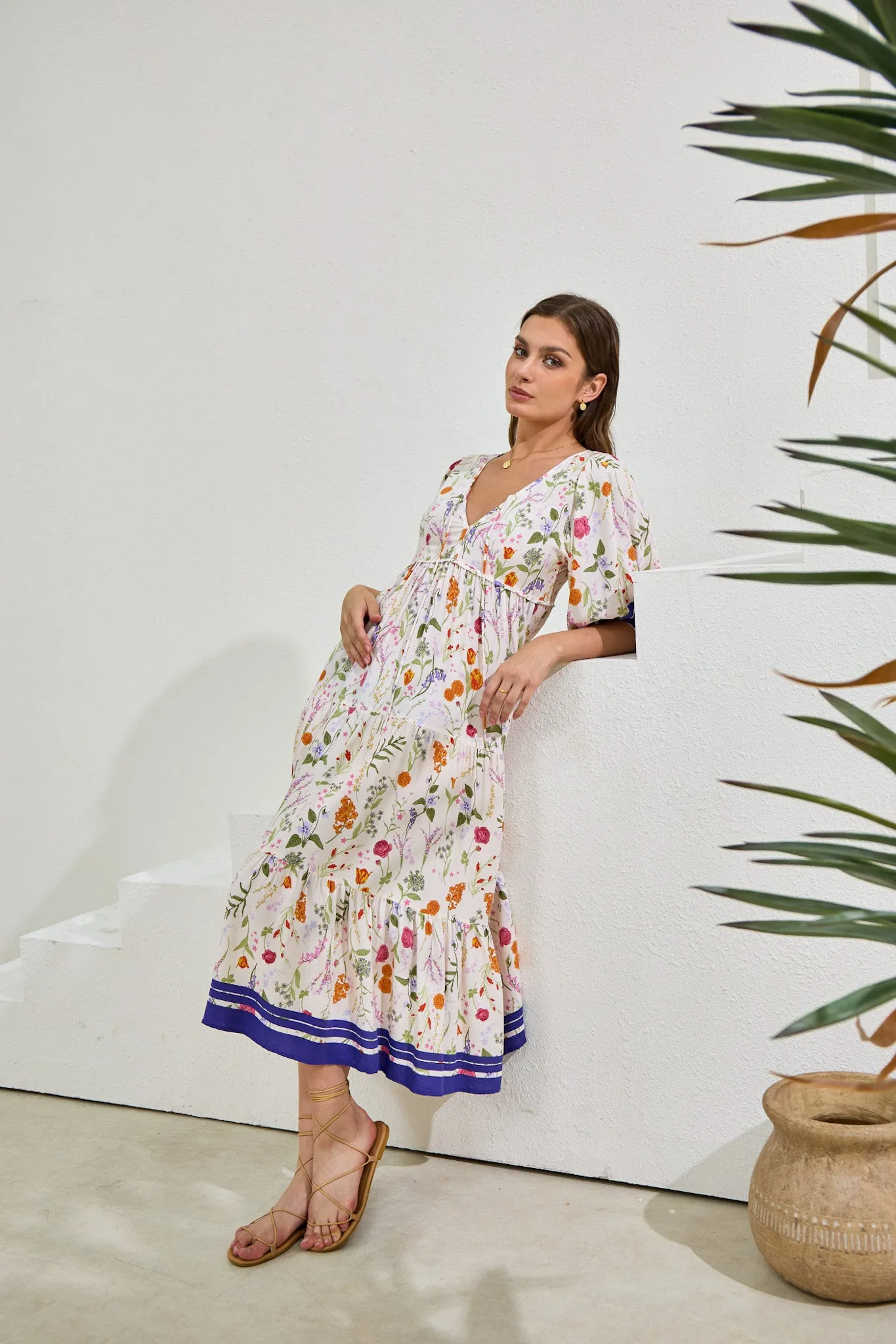 Lyvanne Multicolour Floral Midi Dress