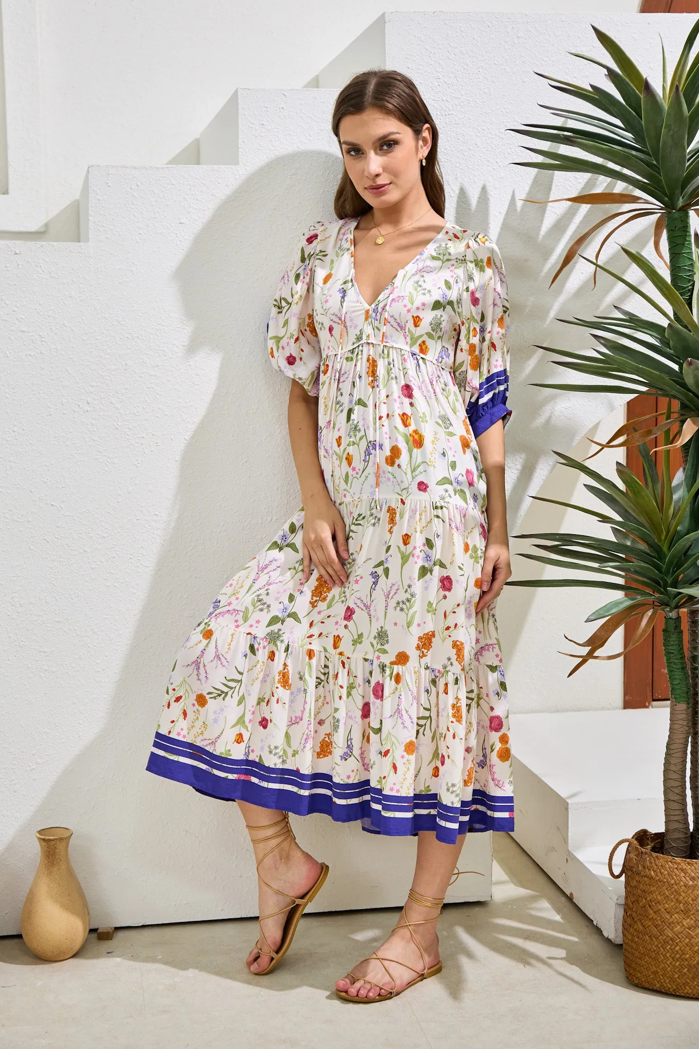 Lyvanne Multicolour Floral Midi Dress