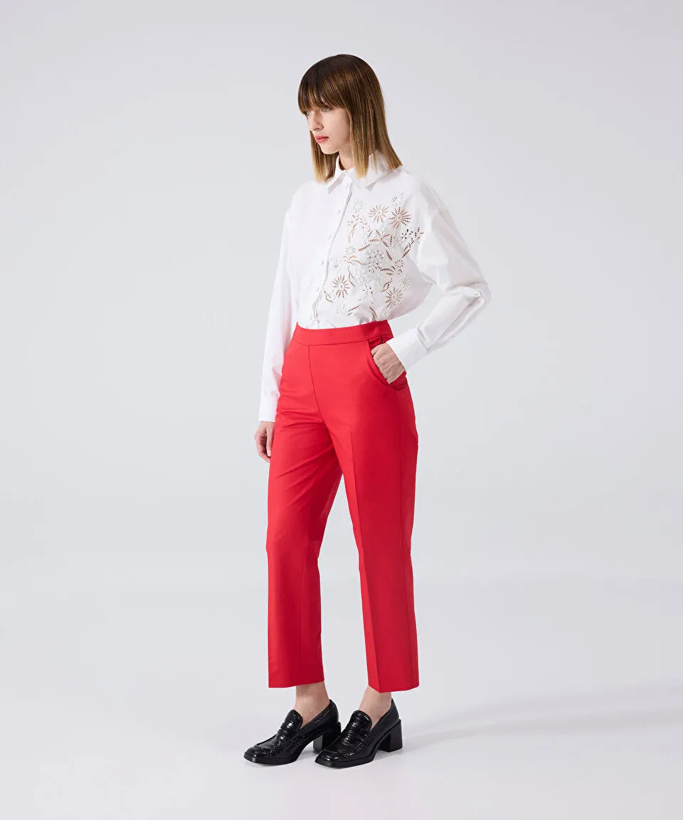 Machka Cigarette Fit Trousers Red