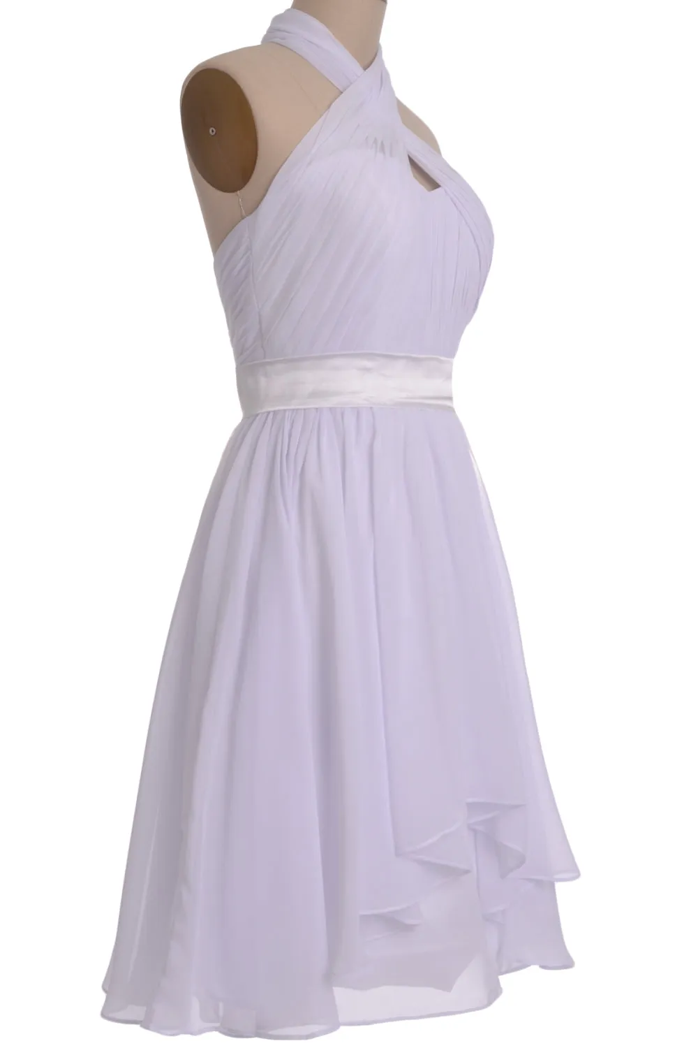 MACloth Women Short Bridesmaid Dresses Halter Wedding Party Guest