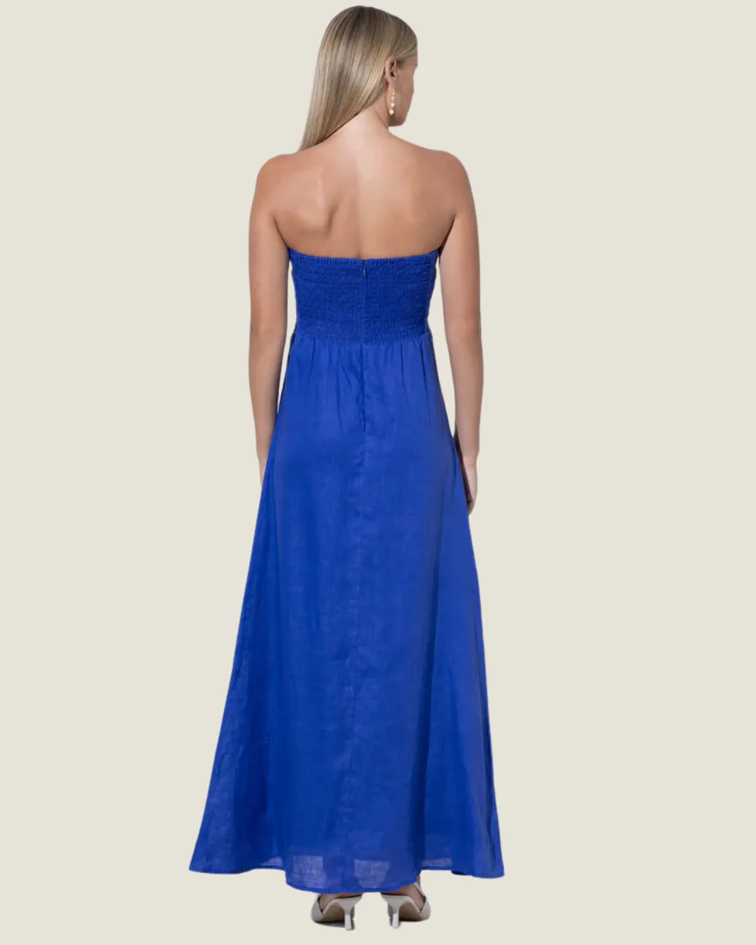 Melody Linen Blue Maxi Dress