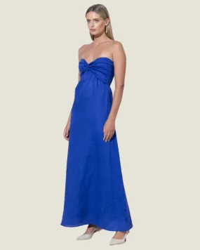 Melody Linen Blue Maxi Dress