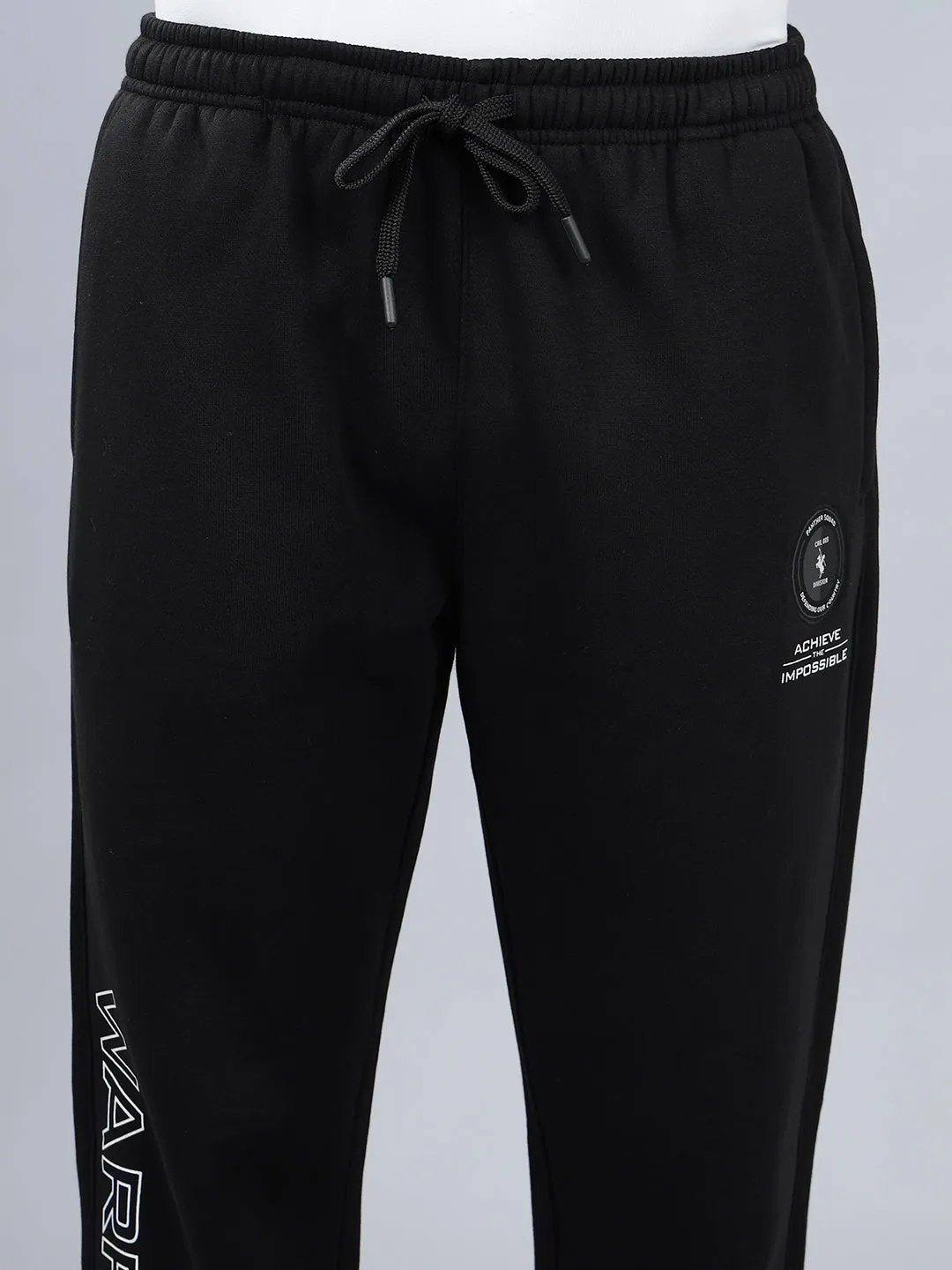 Men's Black Printed Winter Track Pant